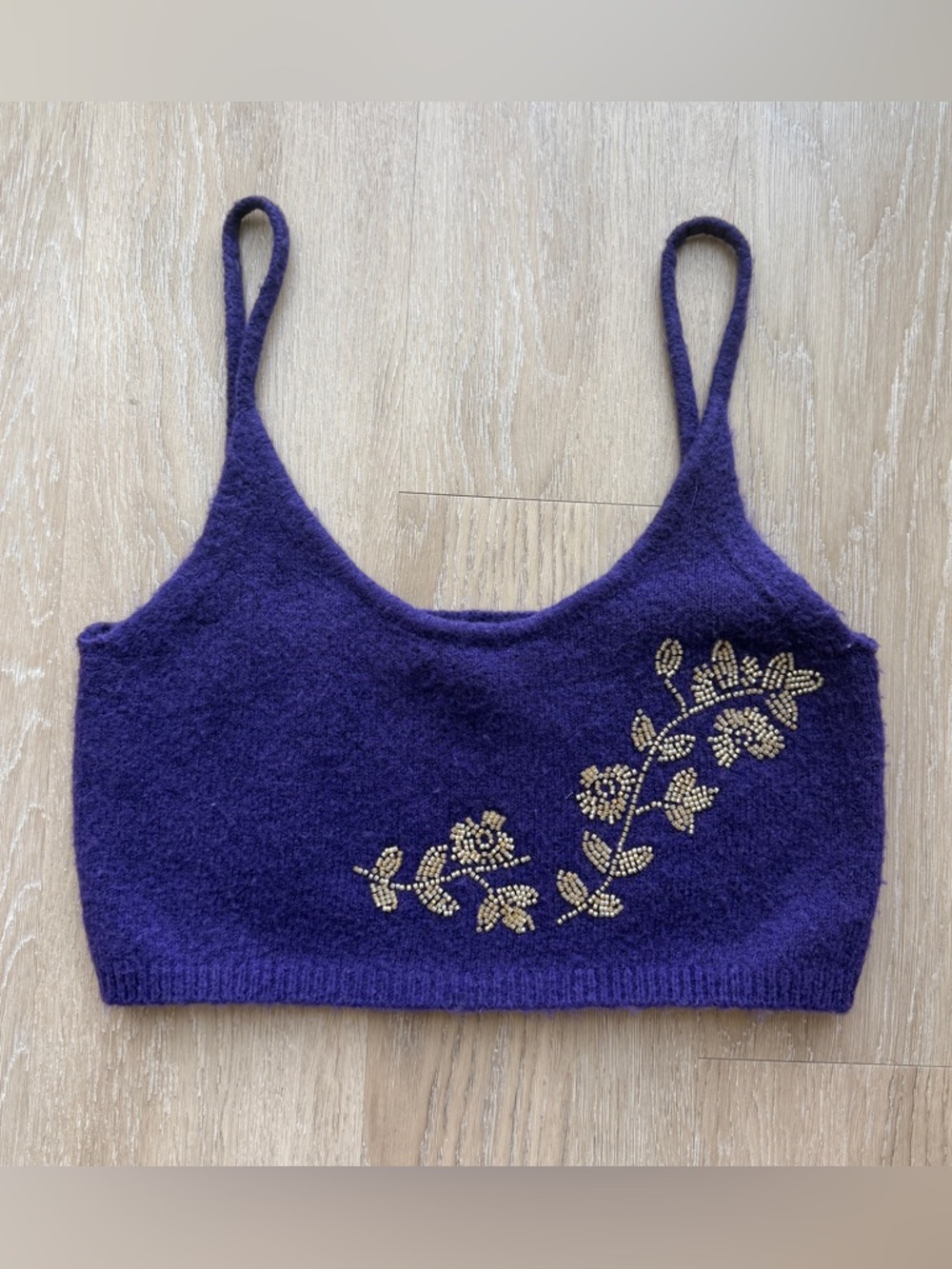 Zara embellished knit bra top